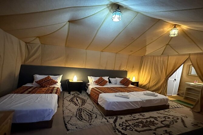2 Nights in Luxury Camp and Camel Trekking in Merzouga Desert - Your first camp night: private tent, hot water, and Berber music