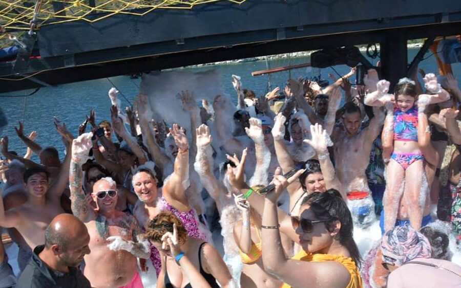 Alanya: Luxury Mega Pirate Boat W/ Lunch, Drinks & Transfer - The best part: swim stops in crystal-clear water