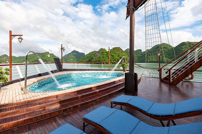 Amanda Luxury Cruise - Best Overnight Cruise Halong & Lan Ha Bay - Sunset party, cooking class, jacuzzi, and night squid fishing