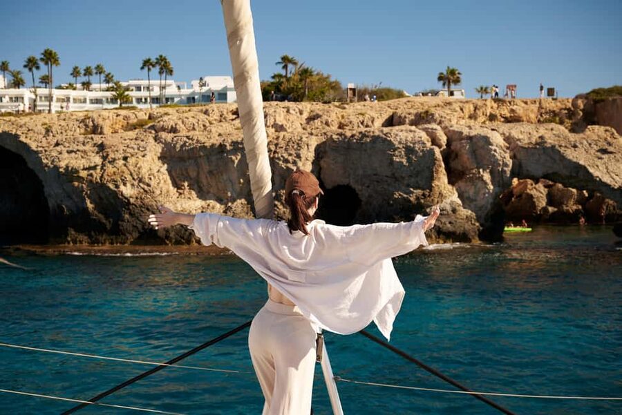 Ayia Napa: Luxury Catamaran Cruise with Lunch & Drinks - The Blue Lagoon Swim Zone: Where the Water Turns Nearly Neon