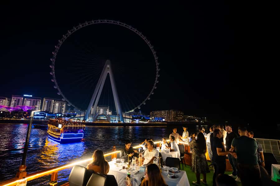 Best 5-Star Dhow Dinner Cruise Dubai Marina Jack Sparrow - Dubai Marina at night: why this dhow dinner cruise works