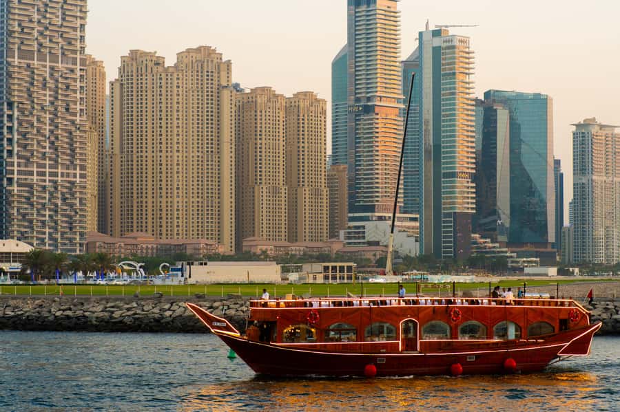 Best 5-Star Dhow Dinner Cruise Dubai Marina Jack Sparrow - The cruise route: what you’ll see from departure to dock