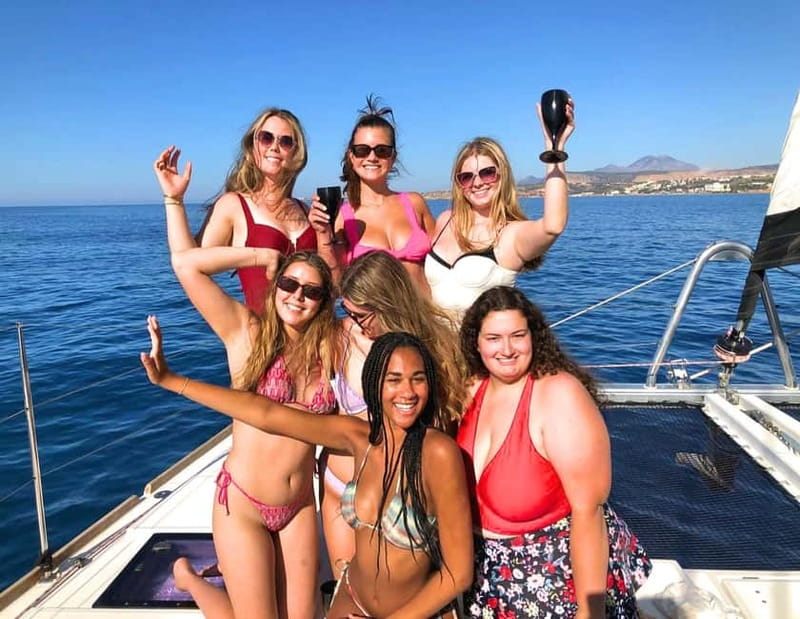 Chania Old Port:Luxury Sunset Catamaran Cruise with Prosecco - What the luxury catamaran gets right (sunbeds, shade, and onboard basics)