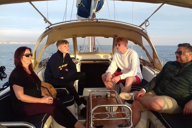Coastal Tour on a Luxury Sailing Yacht From Vilamoura - A tiny high-tide-only beach with white sand and clay on the sides