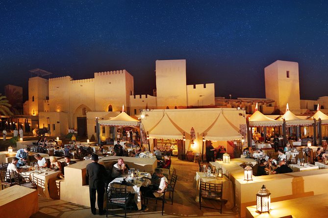 Dubai: Luxury Desert Fortress Dinner, Camel Ride & Live Shows - Desert Fortress Meets Dubai Comfort: What the Evening Really Feels Like