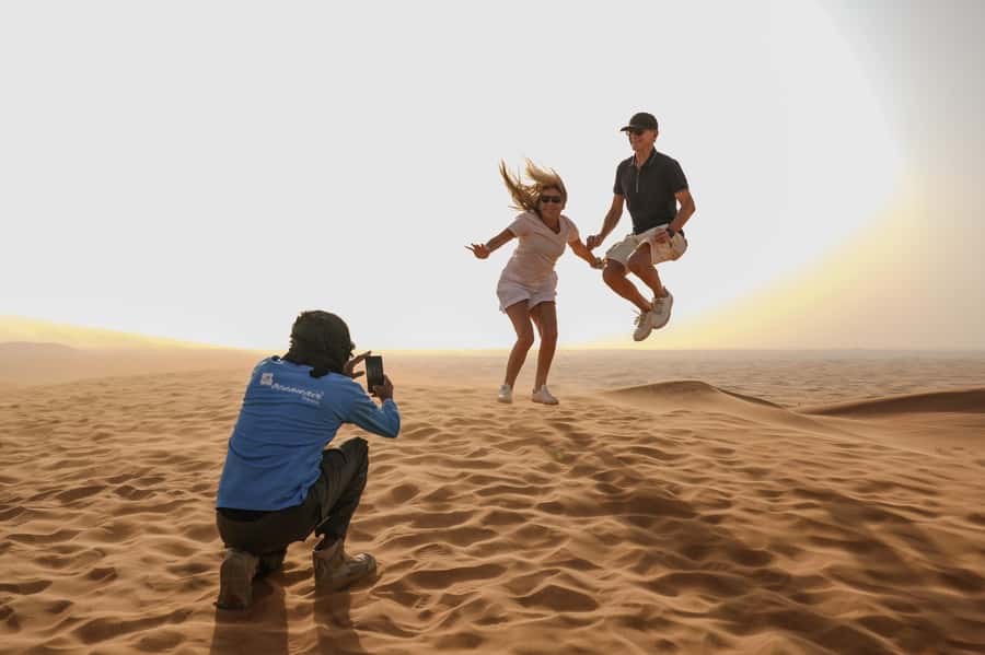 Dubai: Premium Safari, Camel Ride & Al Khayma Camp 3-Buffets - Sandboarding and the optional quad bike moment