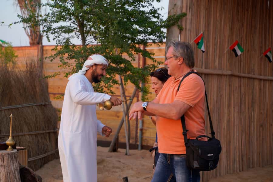 Dubai: Premium Safari, Camel Ride & Al Khayma Camp 3-Buffets - Al Khayma Camp: the welcome, camel time, and live coffee