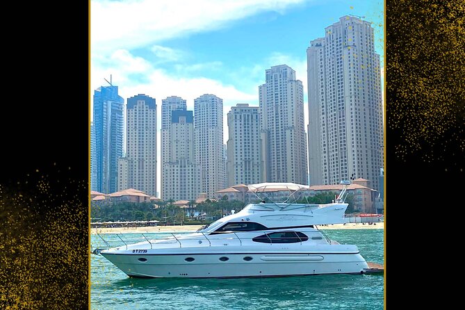 Dubai: Private Luxury Cruise on a Stylish 50ft Yacht - From sea level: Burj Al Arab, Atlantis, JBR, and the Ain Wheel