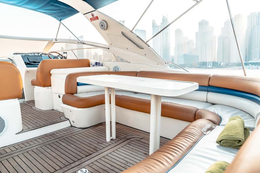 Dubai: Private Luxury Everest Yacht Cruise from Dubai Marina - The 42-foot Everest Yacht: Space, Shade, and Small Comforts That Matter