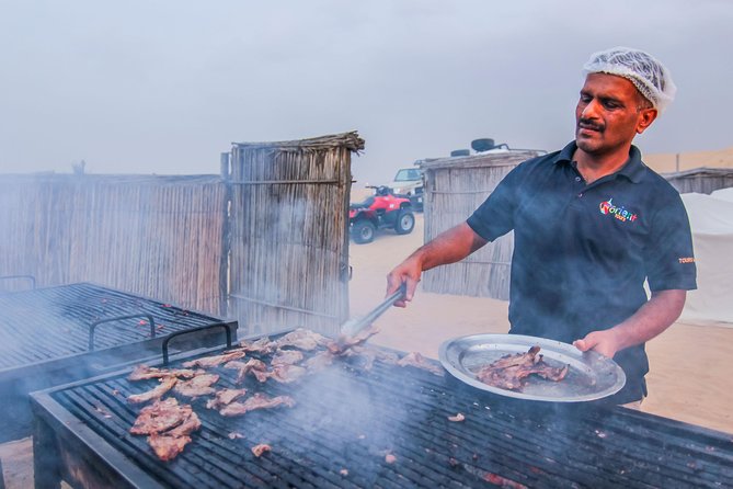 Dubai Private Premium Desert Safari with BBQ Dinner in 4WD - Stop 3: Bedouin camp BBQ, shisha, and live performances under twinkling stars