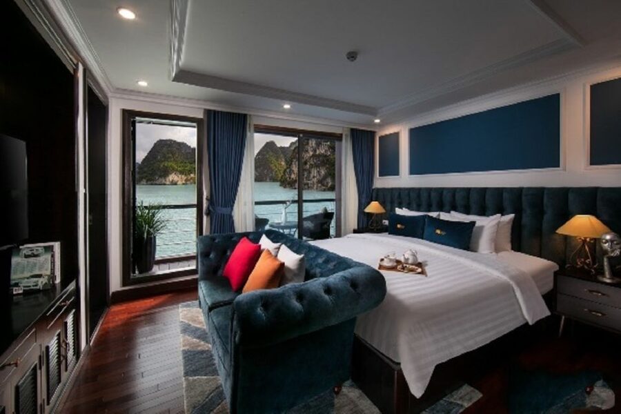 From Hanoi: 2-Day Lan Ha Bay 5-Star Cruise with Balcony - Dark Cave and Bright Cave by bamboo boat: the trip’s most dramatic moving moment