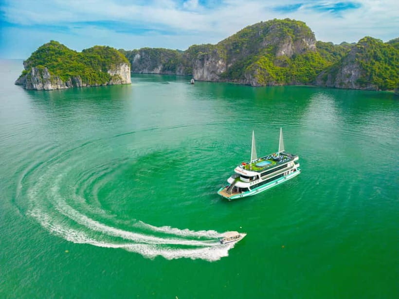 From Hanoi: Halong bay Luxury tour on 5 star cruise - Sunset Party on the Return Cruise: A Nice Way to End