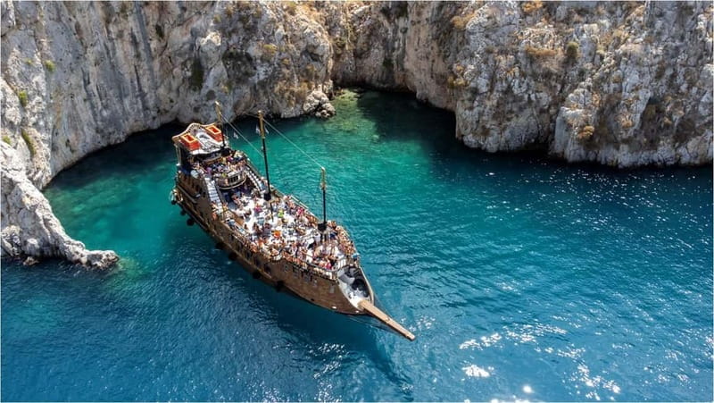 From Kos:A full day cruise in the newest luxury vessel! - Captain Morgan, a 2024 floating beach club (not a stuffy boat)