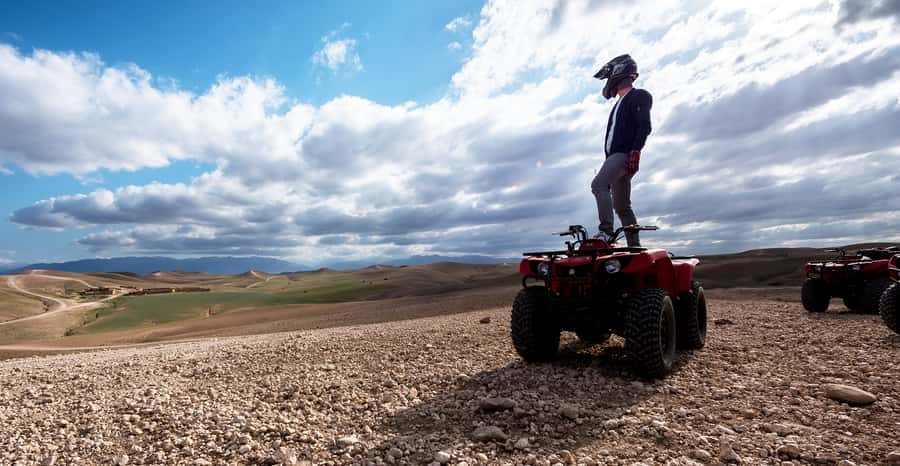 From Marrakech: Premium Agafay Desert Half-Day Quad Biking - The ride starts in an oasis-like spot, not in the middle of nowhere