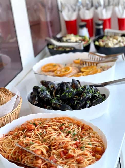 From Panormo: Luxe All-Inclusive Catamaran Cruise with Lunch - Photo stop and drinks: the “stay refreshed” plan