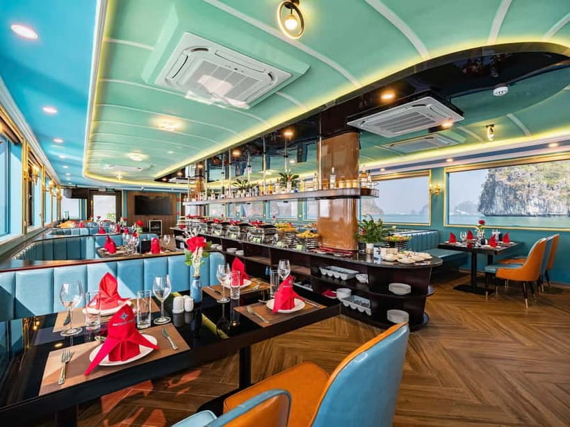 Full-Day Halong Bay Luxury Amethyst Cruise(All destinations) - Sunset Party on Board: Tea, Cakes, Fruit, and That Golden Light