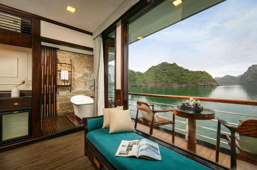 Hanoi: 2D1N Ha Long Bay, Lan Ha Bay by Amanda Luxury Cruise - Day 2: Tai Chi Morning, Dark & Bright Cave, and Brunch on the Return