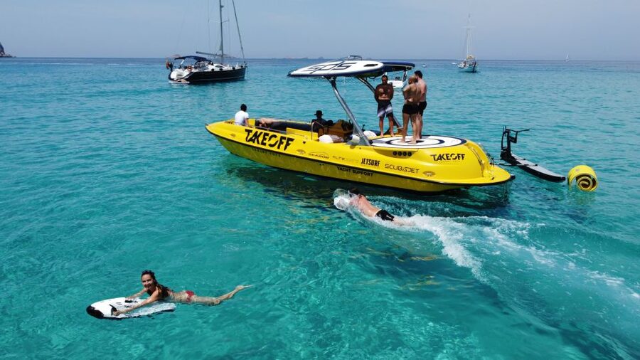 Ibiza: Beach and Cave Boat Tour with Luxury Water Toys - Small print that matters: group minimum and private options