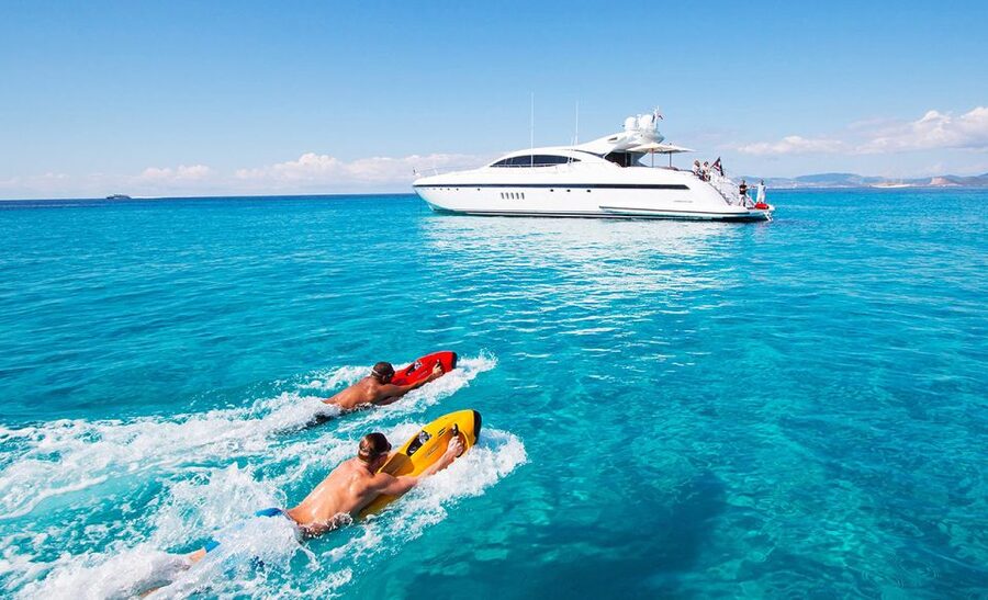 Ibiza: Beach and Cave Boat Tour with Luxury Water Toys - San Antonio check-in: where the tour starts and how it flows