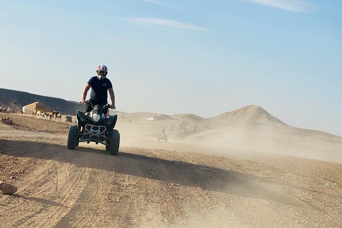Luxury 2h quad in agafay with transportation - On the ATV: safety briefing, gear, and driving with a guide