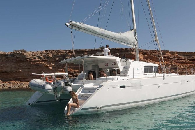 Luxury Catamaran Semi private cruise with meals & drinks and transportation. - Delos from the water: what you really get at the archaeological site