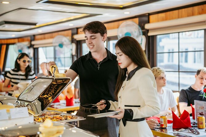 LUXURY Halong Bay Cruise 5 Stars Full Day Tour with Buffet Lunch - Sung Sot Cave and the Luon lagoon kayaking/bamboo boat combo
