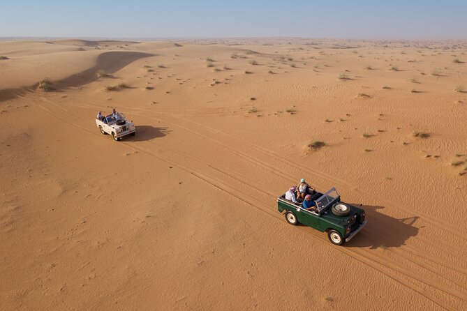 Luxury Hot Air Balloon, Land Rover Defender & Michelin Breakfast - Post-flight Royal Desert Reserve: vintage Land Rover and private bathrooms