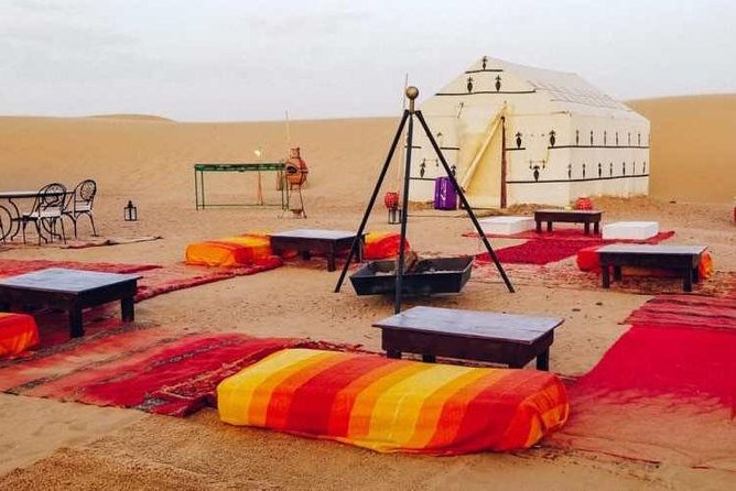 Luxury Overnight Sahara Desert trip fez Back to Fez or Marrakech - Merzouga Arrival: Sunset Camel Ride and Camp Dinner