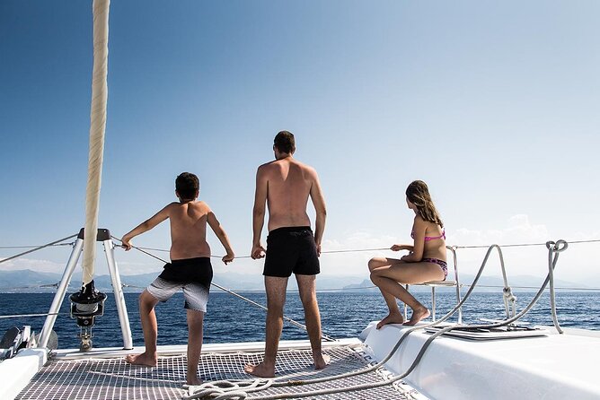 Luxury Santorini Catamaran Cruise: Lunch, BBQ, Drinks, Transfers - Mesa Pigadia Beach stop: swimming and snorkeling with easy timing