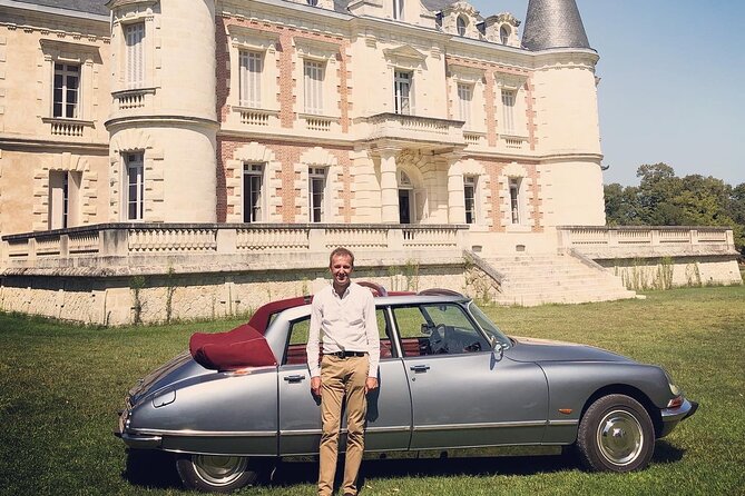 Médoc luxury wine tour aboard a Citroën DS Limousine Convertible - The Margaux stop: Château Margaux and finesse at first taste