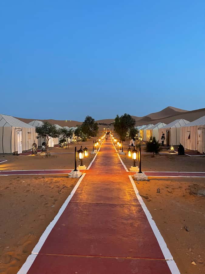 Merzouga: 1-Night in the luxury camp. camel ride & Dinner - The Camp Night: Tea, Bonfire Mood, and Berber Drumming Under Starlight