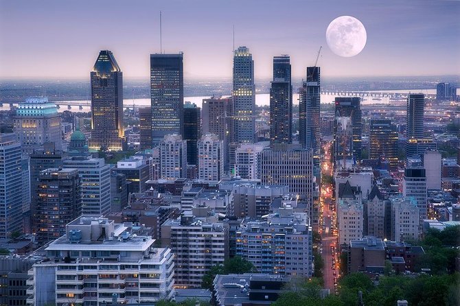 Montreal Premium Driving Night Tour with La Grand Roue Ride - Mount Royal Park: the skyline look you can’t fake