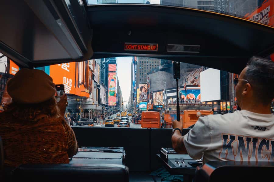 New York City: Bustronome Gourmet Lunch Tour on a Luxury Bus - Getting on board: West 58th Street pickup and the 12:15 departure