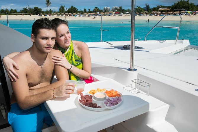 Nude Naturist Catamaran Boat Luxury Charter in St Maarten - From Bobby’s Marina to open water at 8:30