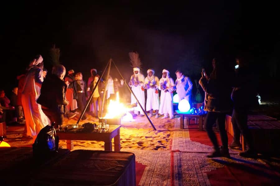 Overnight in Luxury Tent in Desert Camp Erg Chebbi Merzouga - Mint Tea, Camel Guides, and the Sunset Ride into the Dunes