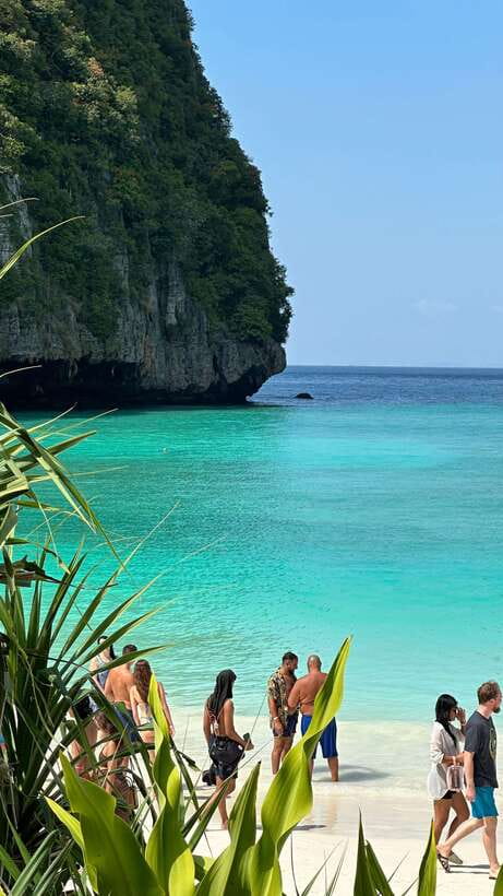 phi phi island : Luxury Private Wooden Boat Rental - Viking Cave: swimming, snorkeling, and shark viewing by the cliffs