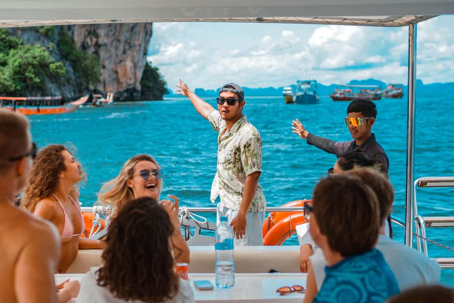 Phuket: James Bond & Phang Nga Bay by Luxury Sunset Yacht - Sea slides, clear kayaks, paddleboards, and a floating pool