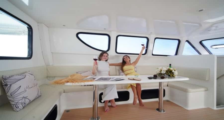 Phuket: Maya, Phi Phi, and Maiton Island by Luxury Yacht - Phi Phi Don lunch at Maya Restaurant: A/C break and real fuel
