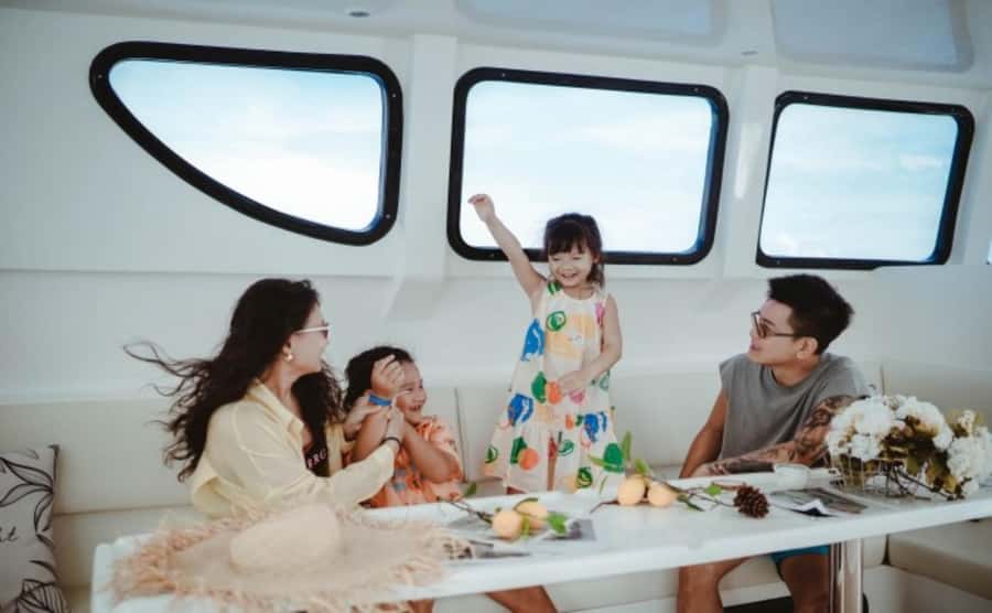 Phuket: Phi Phi, Maya, and Maiton by Luxury Yacht with Lunch - Inside the luxury catamaran: comfort, open views, and random yacht assignments