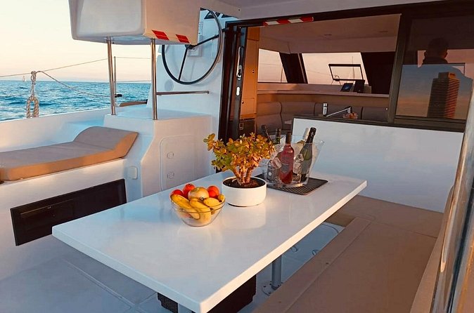 PREMIUM catamaran excursion archipelago of La Maddalena - Sardinian lunch on board: pasta, local flavors, and how drinks work