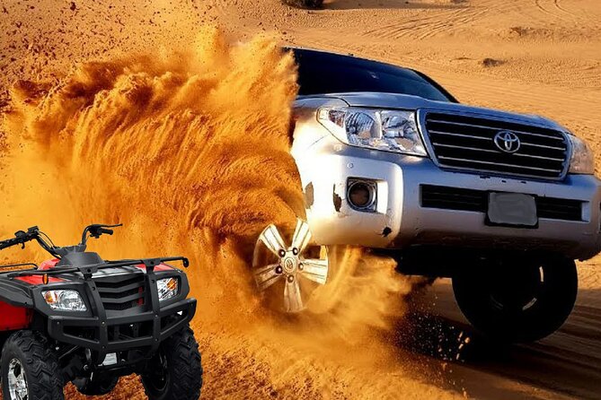 Premium Evening Desert Safari with Quad Bike, Camel Ride and BBQ Dinner - Key highlights at a glance