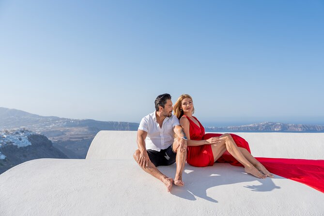 Premium Flying Dress Photoshoot Santorini with Pick up&Drop off - What You’ll Shoot: Caldera, Volcano Views, Blue Domes, and the Aegean