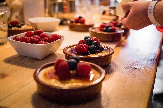 Premium Paella Cooking Class & 10 Spanish Tapas - The menu you’ll make: seafood paella, Spanish omelette, and Catalan cream