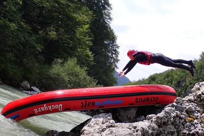 Premium RAFTING on Soca River. Photo service. Families welcome. - The on-water action: rapids, jumps, swimming, and a toboggan slide
