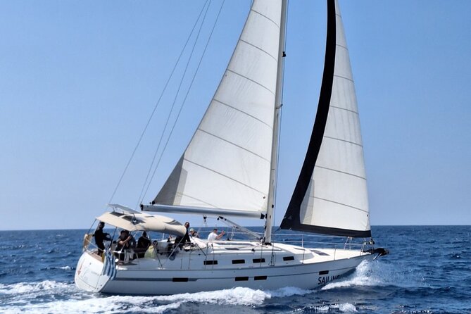 Private Luxury Sailing Trips to Dia Island - St. George’s Bay on Dia Island: swimming, snorkeling, and the view toward Heraklion