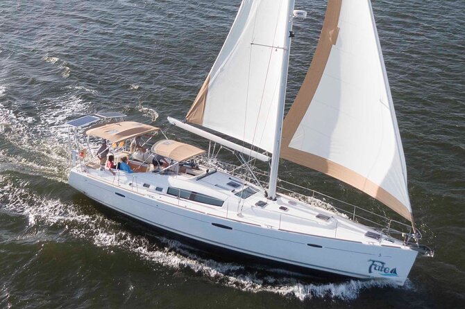 Private Luxury Sunset Sail on the 50ft Sailing Yacht Fate BYOB - Warships and Civil War echoes: USS Yorktown, USS Laffey, and Fort Sumter options