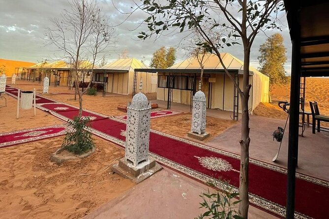 Private Luxury Tents ,Camel ride and Sandboard in Merzouga Desert - Food on the Dunes: Breakfast and Dinner, With Diet Options