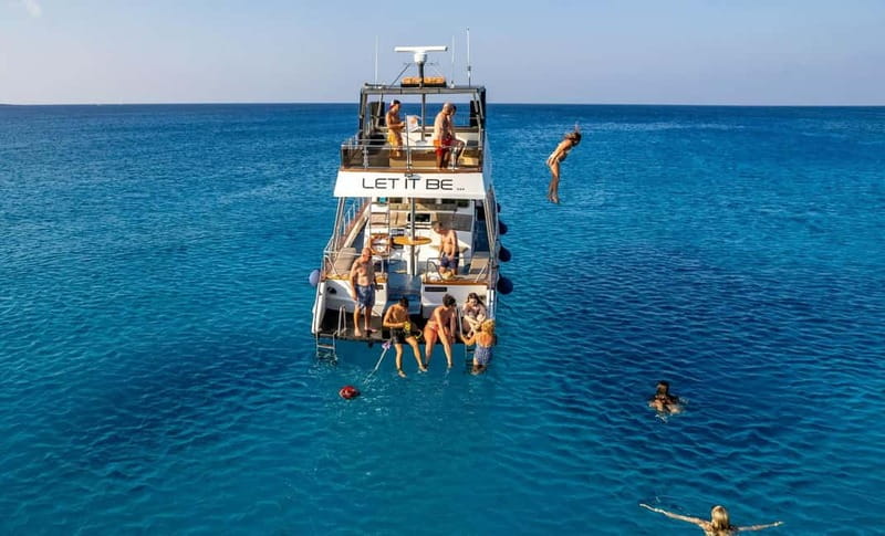 Protaras: Luxury Blue Lagoon Cruise / 3H, 2 Swim Stops - Second 30-Minute Cove Stop: Turtle Cove / Cavo Maris Bay Area
