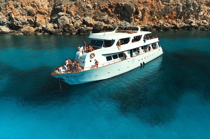 Protaras: St Georgios Presidential Cruise BBQ & 1 drink. 16+ - Fig Tree Bay Beach: Coastline Views Without the Crowds