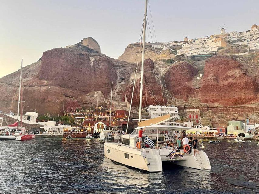 Santorini: Luxury Caldera Cruise with Full Greek Meal - Sunset Option: Beautiful If the Sky Plays Along
